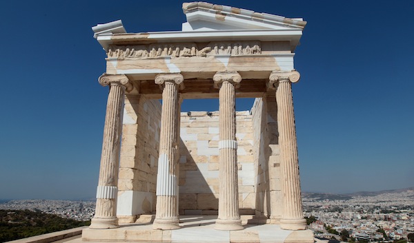 Man Scandalous Rectangle Temple of Athena Nike on Acropolis restored