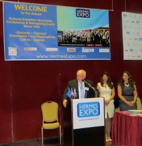 Mr. Paul Kotrotsios, Founder of Hermes Expo International, with Stavroula Kotrotsios and associate.