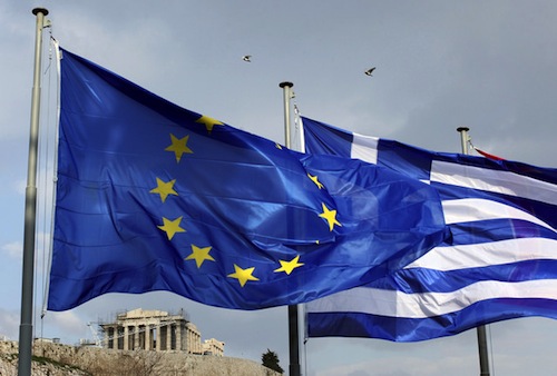 greek-EU-flags