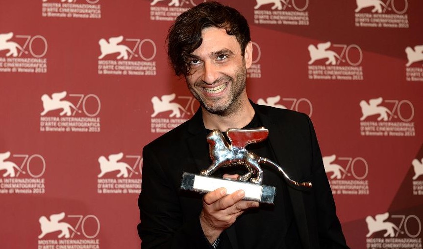 Filmmaker Alexandros Avranas accepting the Silver Lion Award for Best Director at the 2013 Venice Film Festival.