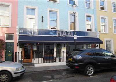 The Greek restaurant Mazi, in Notting Hill.
