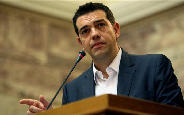 SYRIZA leader Alexis Tsipras in Parliament