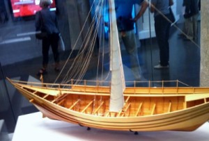 Archaeological model of Greek shipwreck Jules Verne 7, 6th century B.C.