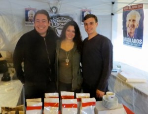 Gianni Pastis (left to right), Camela Nitolli and Joh Joseph Papalas at their Festival booth.