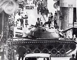 A tank in the street, April 21, 1967