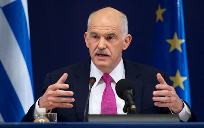 Former Greek premier George Papandreou says the economic crisis isn't his fault