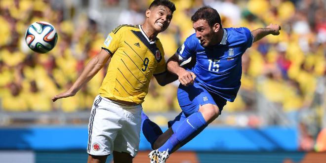 Greece's defender Vasilis Torosidis against Colombia