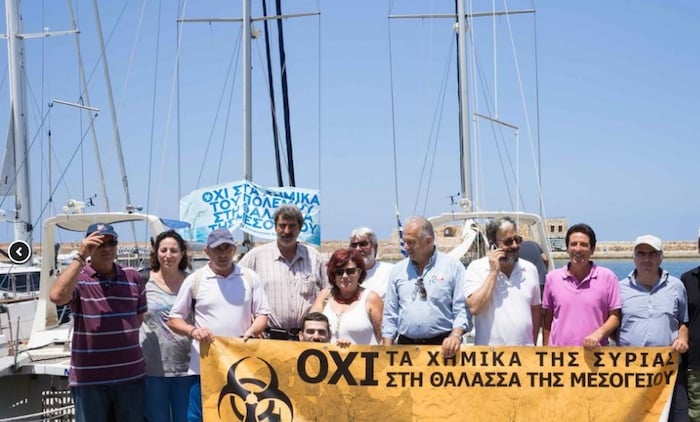Greek, Italian activists launch flotilla against Syria chemicals