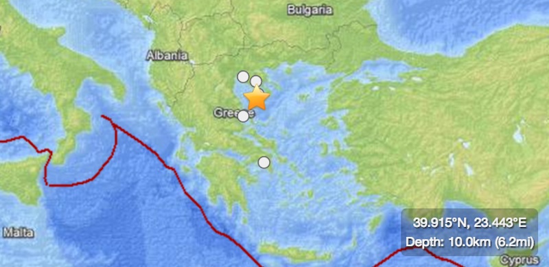 Earthquake near Thessaloniki Northern Greece