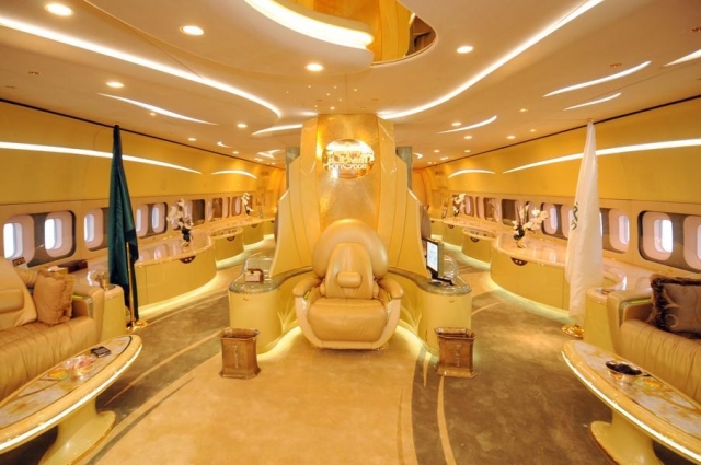 The interior of Prince Alwaleed's plane