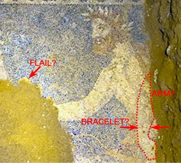 Figure 6: Conjectural interpretations of details in the newly discovered mosaic