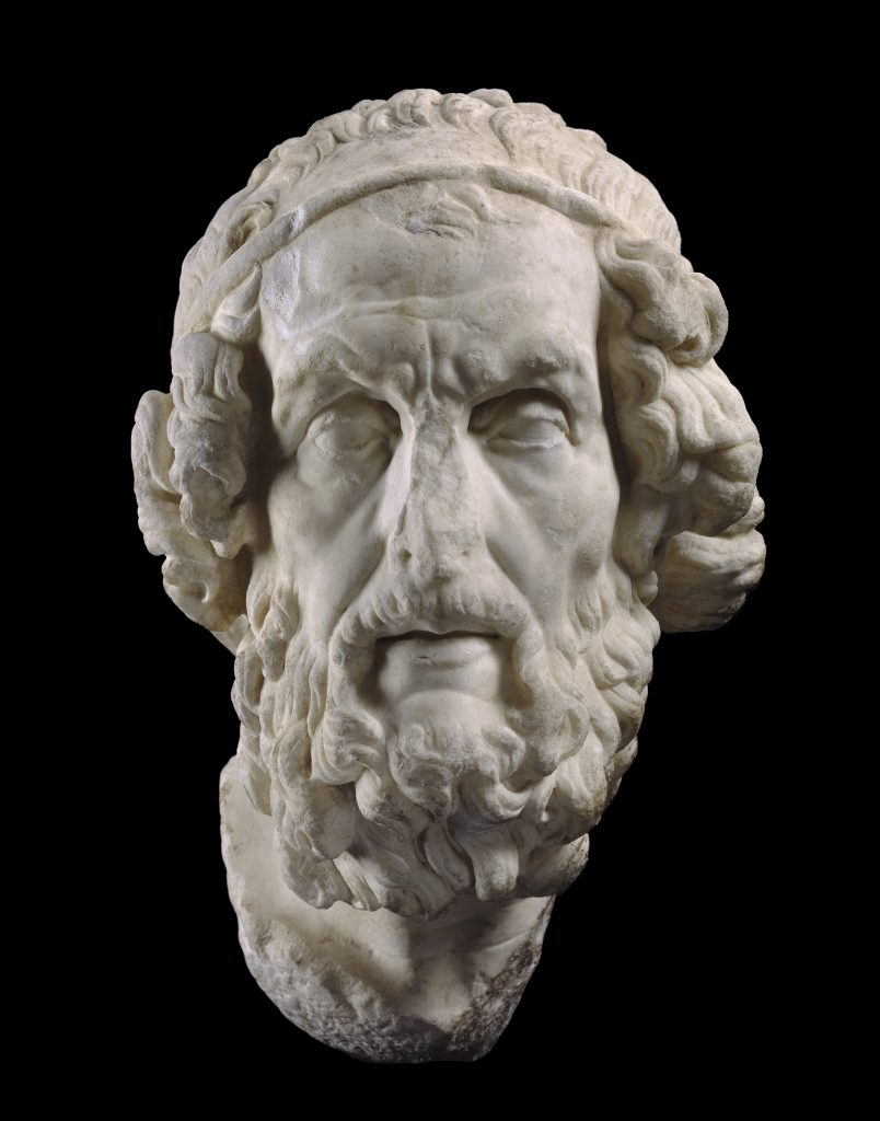 Homer late 1st century B.C. or 1st century A.D. Marble (probably from Mt. Pentelikon near Athens) * Henry Lillie Pierce Fund * Photograph © Museum of    Fine Arts, Boston