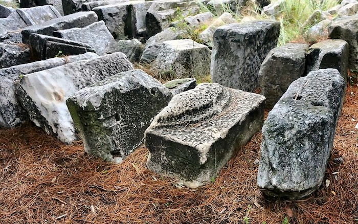 Figure 1. A block with part of a shield from the lion monument that once crowned the Kasta Mound