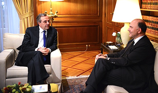 Moscovici Meets Greek PM Samaras