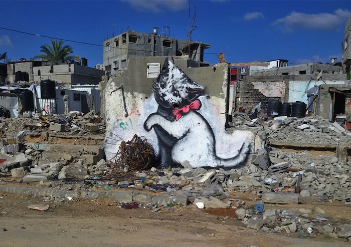 Street art by Banksy in Gaza, Photo via http://banksy.co.uk/