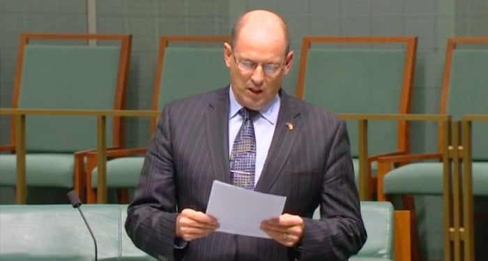 MP Luke Simpkins delivering a speech in Australia to Recognize "Republic of Macedonia"