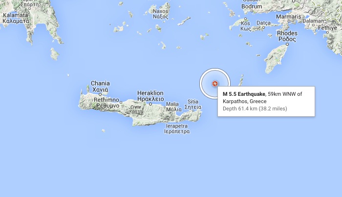 Earthquake Strikes in Crete, Greece