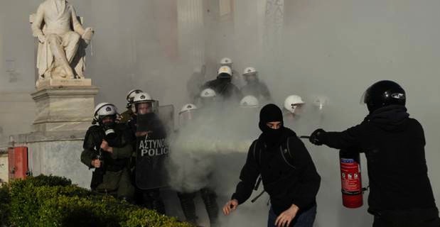 Rioters Clash in Central Athens