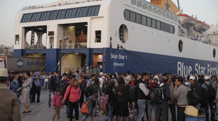 Migrants Athens Port
