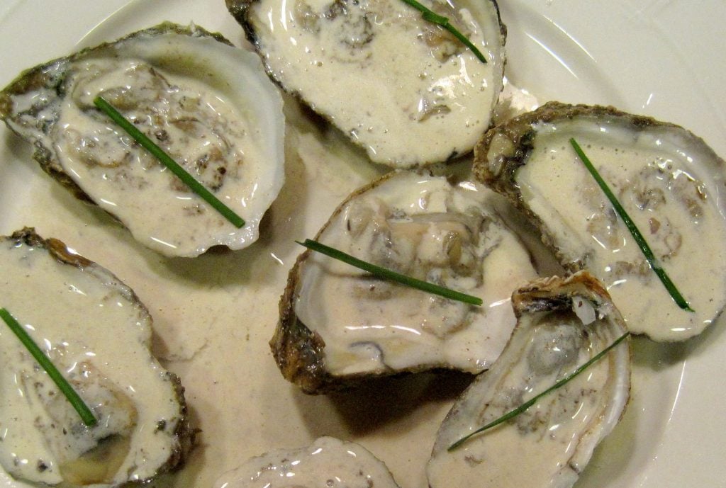 oysters with truffle sauce