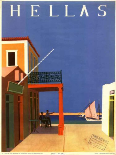 Greece Greek Aegean Seacoasts Europe Vintage Travel Advertisement Art Poster 