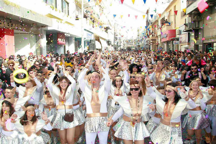 Streets of Rethymno during Carnival