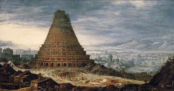 Artists of Chania interpret the tower of Babel.