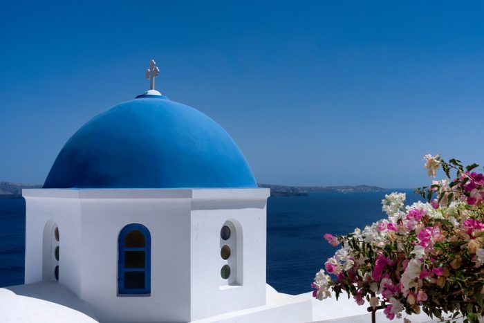 Santorini for a romantic getaway.
