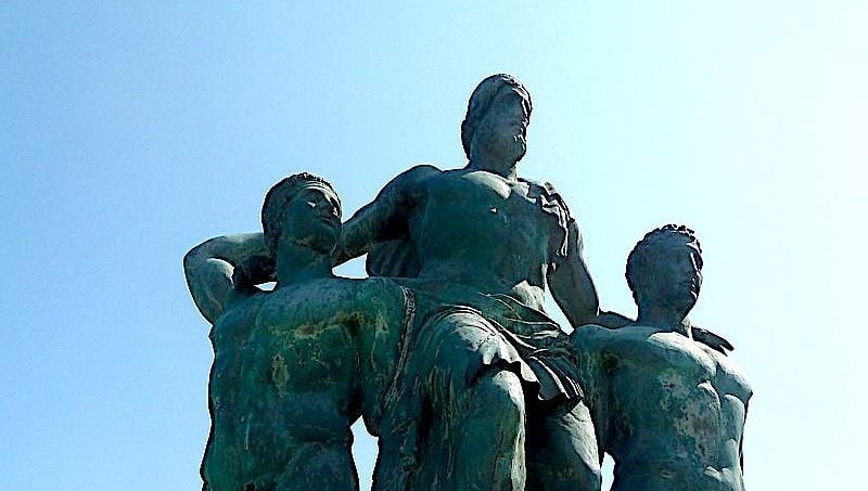 ancient Greek boxer Diagoras Statue in Rhodes