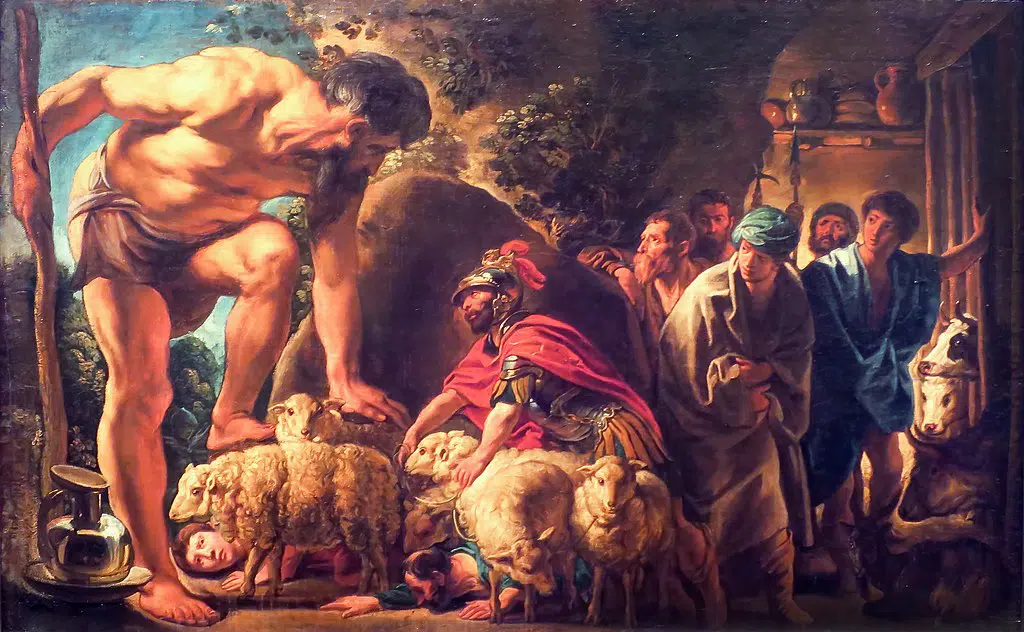 Odysseus in Polyphemus Cave, The Odyssey. 