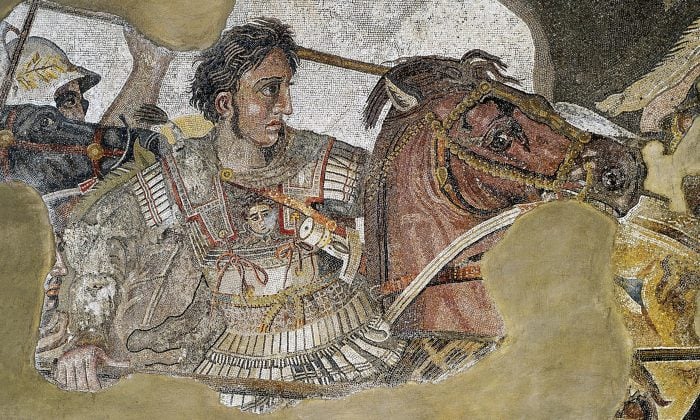 mosaic of Alexander the Great on his horse
