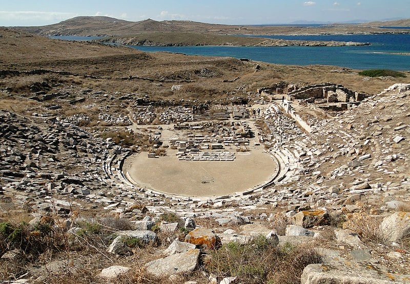 Ancient Greek theater on Delos Greece