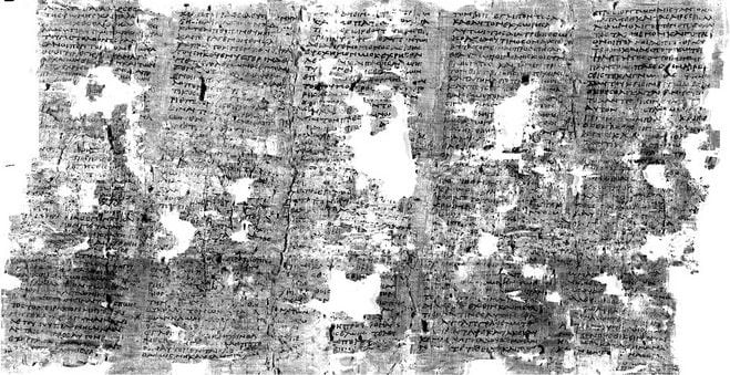 Greek Papyri Burned Now Revived