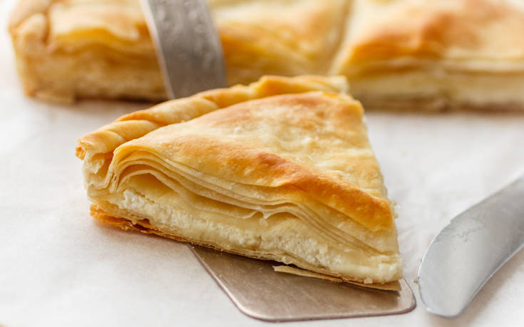 greek food, cheese pie