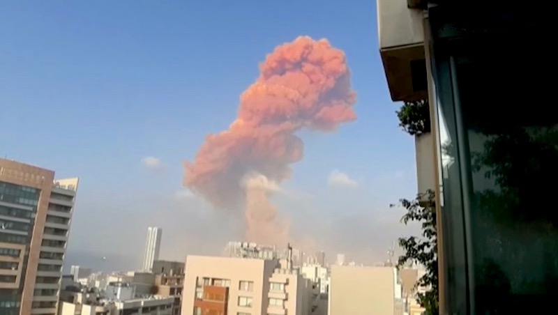 The Beirut explosion near the Greek community in Lebanon