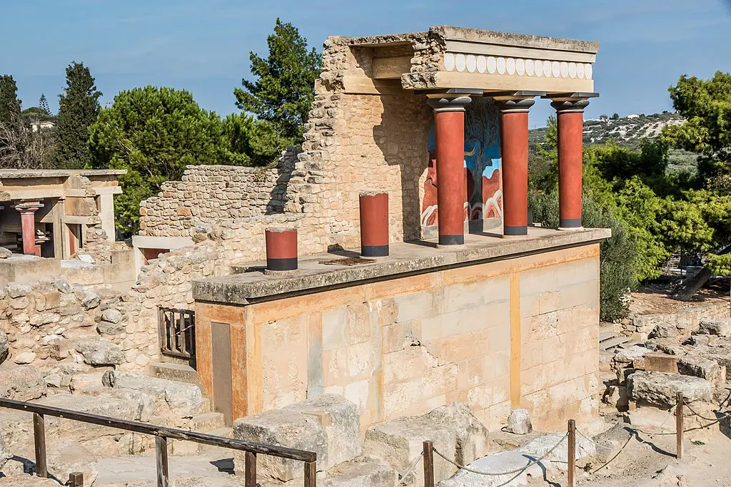 Ruins of the Minoan Knossos palace in Crete