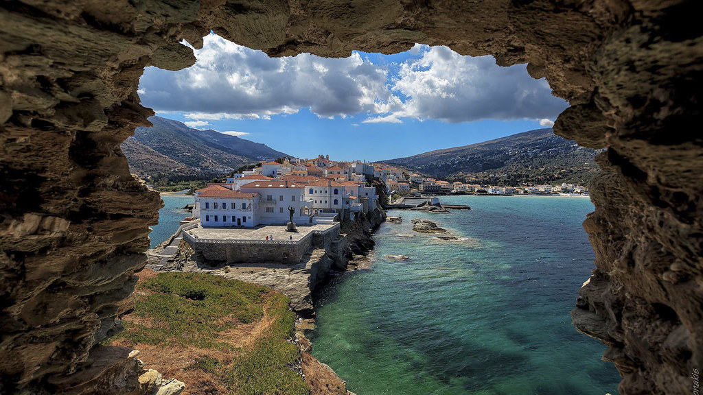 Town of Chora in Andros,