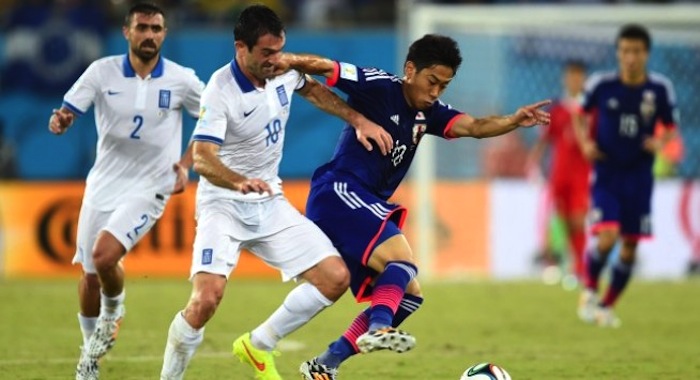 Greece and Japan play to a draw at the 2014 World Cup Group C match