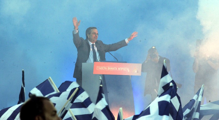 Greek Premier Antonis Samaras is trying to keep his coalition from going up in smoke