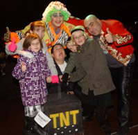 Stavros Flatley and helpers switch on the Telford lights