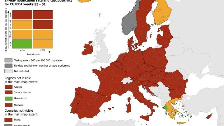Greece "Green" coronavirus map