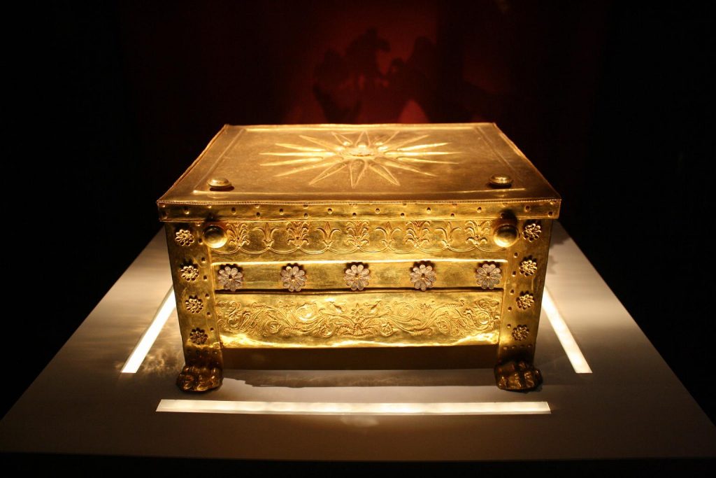 Gold box containing the bones of Philip II, king of Macedonia.
