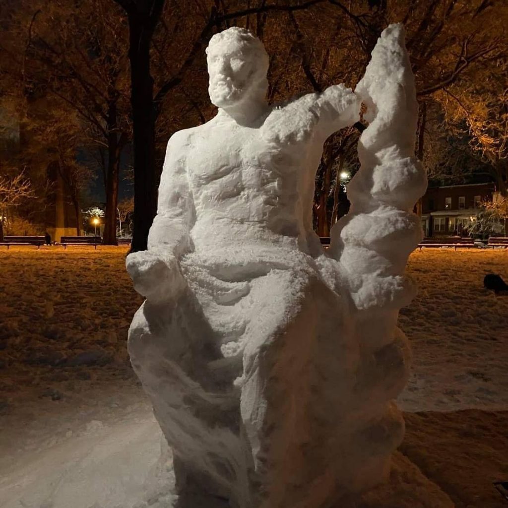 Hippocrates snow sculpture