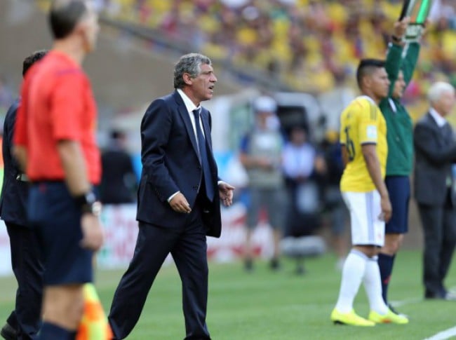 Fernando Santos in the match against Colombia