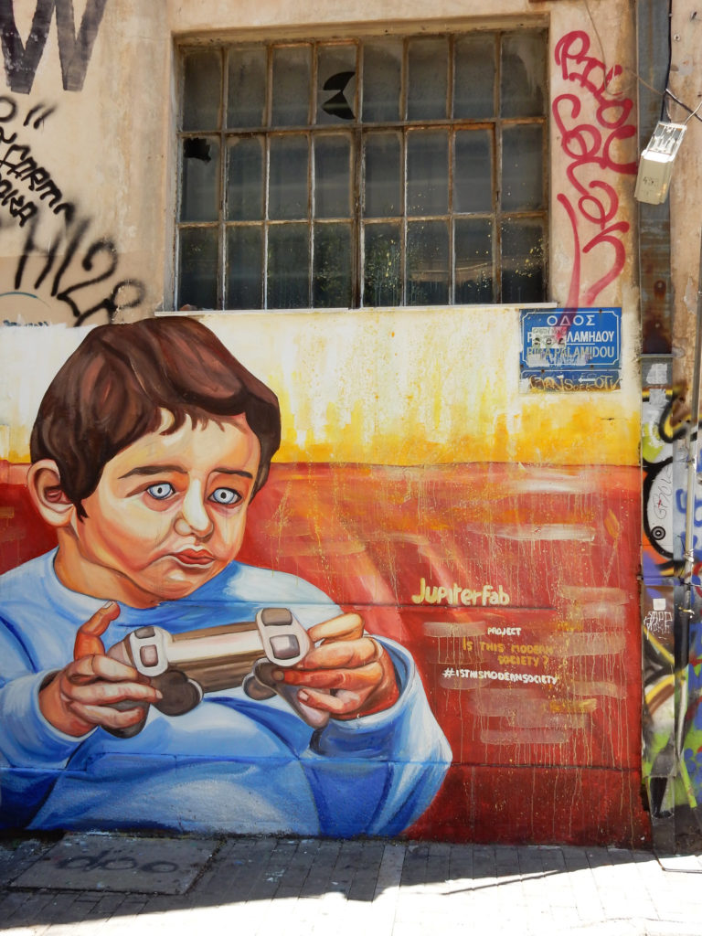 Athens graffiti street art mural