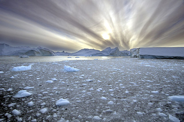 Ilulissat icebergs Greenland drone video
