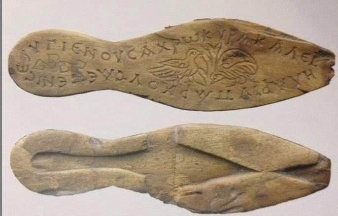 1500-year-old Sandal with ancient greek letters