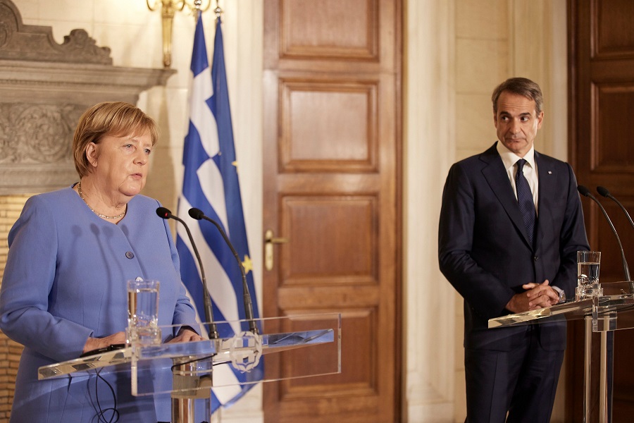 Merkel Mitsotakis Greece