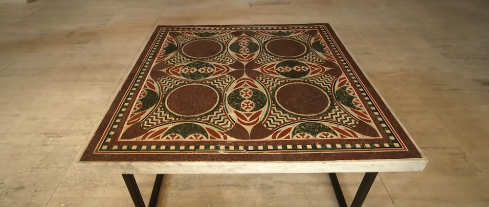 ancient roman artifact coffee table 