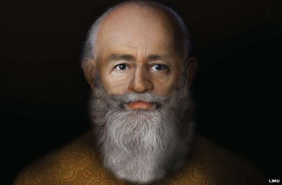 reconstructed face of St. Nicholas the real Santa Claus